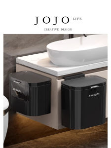 Modern Style Home Use Trash Can Long Cylinder Shape PET Material Kitchen Bathroom Wall Mounted Mr Grocery SIFUI78885