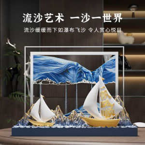 Creative Desk Decoration Sailed Boat Hourglass Simple Modern Aesthetic Suitable for Livingroom And Office Elegant Gift