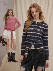 Unifree | Korean Style Bow Knitted Sweater Short Autumn