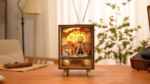 Hộp nhạc Robotime Rolife Sunset Carnival Music Box 3D Wooden Puzzle AMT01. Bộ lắp ráp xếp hình gỗ 3D DIY. Bản Tiếng Anh