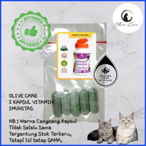 [FREE GIFT > Baca Deskripsi] Vitamin Imunitas Tubuh Kucing ECER (UNGU) 1Kapsul/ 5Kapsul/ 1Botol=10Kapsul OLIVE CARE Import USA AntiFlu/ AntiSakit/ Tua