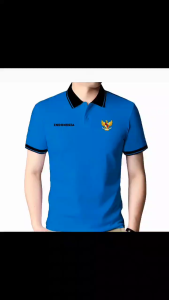 Polo Shirt Logo Garuda + Indonesia / Kaos Kerah Kombinasi logo Lengan Pendek / Baju Kerah Pria Logo Garuda