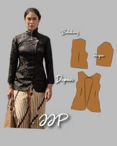 pola instan kebaya janggan