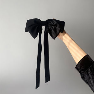 เครื่องประดับผมโบว์ผีเสื้อขนาดใหญ่แบบเรียบง่าย คลิปผมผ้าซาตินสไตล์เกาหลี ใหม่ล่าสุด เครื่องประดับผมสไตล์เกาหลี