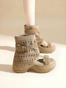 Agsdon | Summer New Fashion Lace-Up Roman Style Hollow Breathable Elevated Sandals