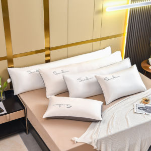 SUNLIGHT HOME 1PCS Luxurious Pillow CaseLong Pillow CaseBreathable Bolster CaseOne-piece Double Pillowcase 9 Colors