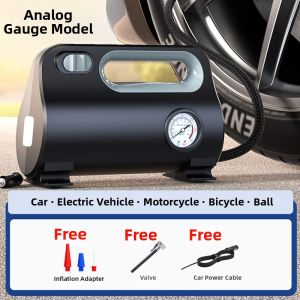 HELLOLEIBOO | Portable Car Inflator Pump Tire Pressure Gauge Electric Air Compressor