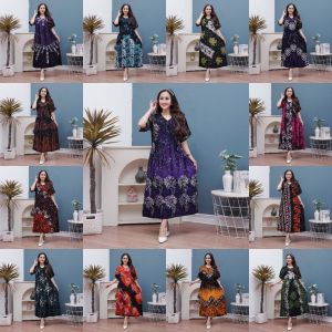 Daster Cap Malaman Busui Friendly Motif - Dress Hamil kekinian Daster Chibi Jumbo Lingkar Dada 115cm Panjang Baju 120cm.