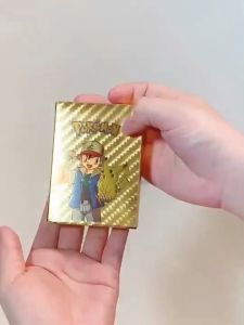 55Pcs/Box Kartu Koleksi Pokemon Mainan Kartu Pokemon Tcg Kotak Dek Kartu Foil Emas Berbagai Macam Kartu Versi Inggris Untuk Koleksi Anak