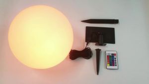 Solar Lamp 3 Modes Lighting with Remote Control Lights Lawn Street Round Shape Outdoor Pathway Yard Patio Garden Decoration