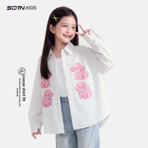 SQTN.KIDS | Autumn New Striped Girls Shirt