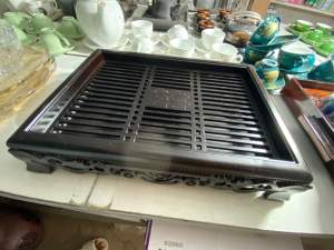 Khay trà nhựa giả gỗ 2 tầng hình vuông 25*25 cm hay chữ nhật 23 x 32 cm