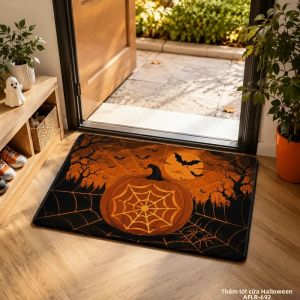 VIKAMA Mùa Thu Halloween Mềm Mại Mờ Mờ Thảm Cửa Chống Trơn Trượt Lối Vào Thảm Chào Mừng Phòng Tắm Trang Trí Phòng Tắm Có Thể Giặt Bằng Máy Thảm Polyester