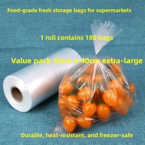 Economical Thickened Plastic Food Storage Bags Refrigerator Vest Type Large Small Size Continuous Roll Bag Home Use