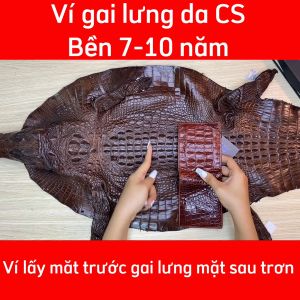 [FREE SHIP] Ví da cá sấu gai lưng đẹp sang trọng