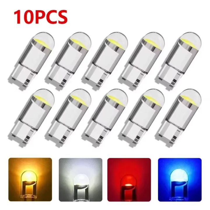 Signalling Light Led 10pcs Car LED Bulb Signal Light T10 W5W 194 LED Bulbs COB Car Wedge ...