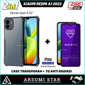 PROMO PAKET MURAH 2 IN 1 CASE XIAOMI REDMI A1 2022 CASE TRANSPARANST  + TG ANTI GORES CERAMIC ANTI SPY