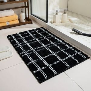 VIKAMA Cream Sage Lattice Rosy Fleck Bath Rug Darling Pastel Water Wicking Wash Area Styling Warm Homely Tough Silken Soft Cozy
