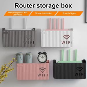 Wall Storage Box Wireless Wifi Tv Set-Top Box Router Storage Rack Punch-Free Cable Power Bracket Home Living Room Storage Box