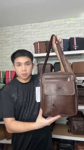 กระเป๋าสะพายข้างผู้ชาย หนัง2ชั้น แข็งแรงทนทาน จิงโจ้ ใส่ไอแพดได้ พร้อมส่งจากไทย