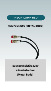 NEON LAMP RED 220V METAL BODY PNMP7M - หลอดไฟแสดงสถานะนีออน สีแดง ขนาด 220V