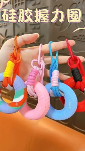 Silicone Hand Grip Ring Strength Training Finger Ring 5-50KG Gripping Ring Finger Trainer Lightweight Portable Keyring