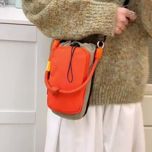 Túi Mini Thông Thường Cỡ Nhỏ Dành Cho Nữ Túi Đeo Vai Bằng Nylon Nhẹ Có Thiết Kế Khối Màu Túi Đựng Điện Thoại Túi Có Khóa Kéo Mềm