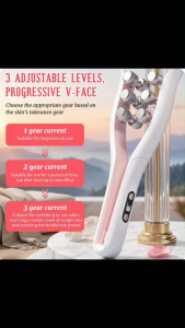 3D V-Face Roller Beauty Device EMS Microcurrent Facial Massager Double-Sided Chin Line Jawline Slimming & Firming Skin
