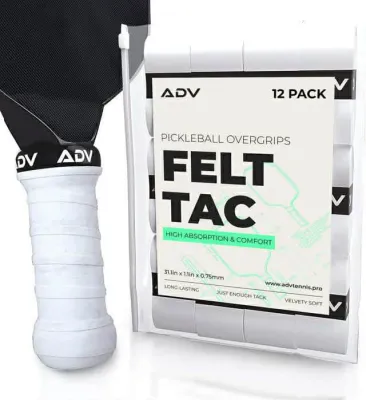 ADV FeltTac Pickleball Overgrips (White) | [High Absorption] [Comfort] [Sold per piece]