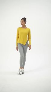 alo yoga Áo Yoga Cho Nữ Quần Áo Tập Thể Dục Chéo Cảm Giác Khỏa Thân Nhanh Khô Tay Dài T Áo Sơ Mi Thể Thao Chạy Bộ Rộng Rãi