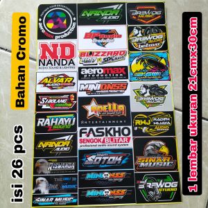 STIKER MINIATUR SOUNDSYSTEM BAHAN CROMO(TIDAK ANTI AIR)