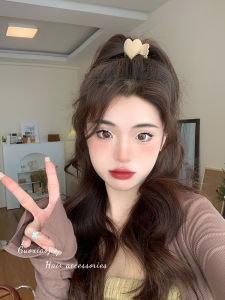 Simple Heart-Shaped Anti-Slip High Horse Tail Fixation Tool Japanese and South Korean Sweet Girl Hair Claw Top Clip