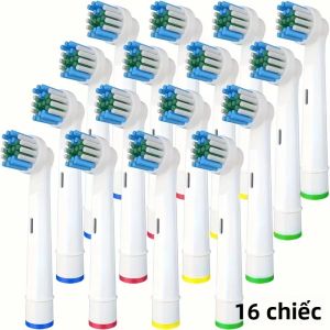 Đầu Bàn Chải Đánh Răng Tương Thích Oral-B 4/8/16 Chiếc Làm Sạch Chính Xác Nhiều Màu Sắc Vòng Định Vị Dành Cho Người Lớn Chất Liệu Nhựa