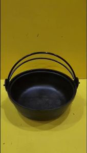 Nồi gang thô quai xách nội địa Nhật size 24cm cao 9cm (mã 1144) Dùng được bếp từ_Hàng nội địa Nhật đã qua sử dụng