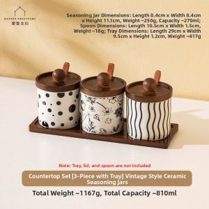 MODERN SWEETHOME | Kitchen Use Ceramic Seasoning Bottle Set