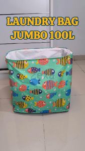 Laundry Bag Jumbo 100L Kantong Laundry Besar Keranjang Laundry Jumbo Muat Banyak Motif Lucu