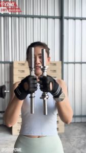 OML DH1 แกนดัมเบลเหล็กโครเมี่ยมแท้ (แกน1นิ้ว) ใช้กับแผ่นน้ำหนักรุ่น WP3 (รู 1 นิ้ว) แกนใส่ดัมเบลSHOPOML