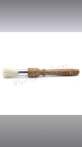 Nuvo Round Grinder Cleaning Brush Natural Wood Hog Hair Bristle Espresso Barista Cleaning Tool