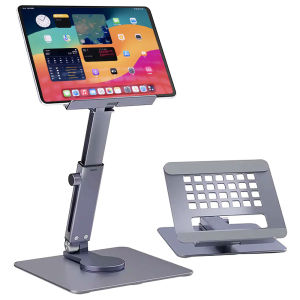 Aluminum Tablet Stand Desk Riser 360° Rotation Multi-Angle Height Adjustable Foldable Holder Dock For iPad Pro Air Xiaomi Table