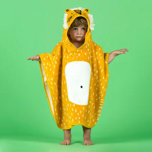 ผ้าขนหนูอาบน้ำเด็ก Pure Cotton ดูดซับน้ำได้ดี ไม่ติดผม ผ้าคลุมกันน้ำ ผ้าขนหนูสำหรับเด็ก Decathlon IVA2