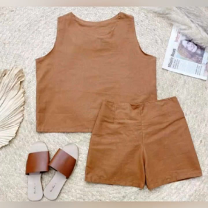 Summer Beach Casual Boho Plain Korean Sleeveless Top and Shorts Set Terno - xs to large - classy and elegant - timeless classic - timeless piece - casual office or party - classic piece - super kapal ng tela - hindi kayo magsisi - our aim is to prod