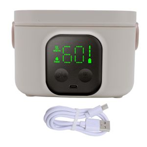 500ml Food Warmer Bowl Timer Intelligent Constant Temperature Bowl Fast Heating Insulated Lunch Container Stainless Steel