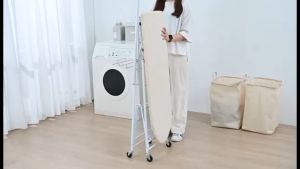 Rolling Laundry Hamper Laundry Sorter with Folding Station Portable Ironing Board with Clothes Holder