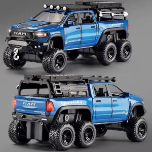 1:32 Mammoth Raptor F150 Alloy Model Car Toy Sound Light Diecast Metal Pull Back Off-road Pickup Models Collection Kids Gifts