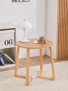 Nordic Style Casual Solid Wood round Table Original Wood Color Coffee Milk Tea Shop Tea Table Guest Home Dining Table