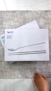 Set 12 Muỗng Đũa Chất Liệu Inox 304 Cao Cấp Hàn Quốc Hộp Sang Trọng An Toàn Cho Gia Đình