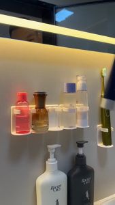 Tempat Kosmetik Gantung Dinding Rak Botol Tempel Dinding Rak Gantung Untuk Dinding / Pintu Kabinet