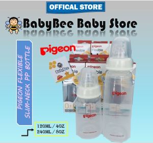 PIGEON Flexible Slim-Neck PP Nursing Bottle 120ML / 240ML [00772/73] 贝亲FLEXIBLE细颈 PP 奶瓶