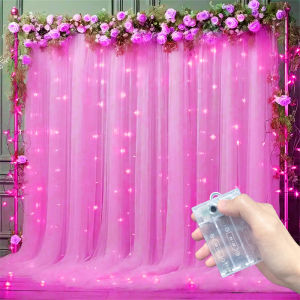 AA Battery Powered Curtain LED String Lights 8 Modes Holiday Light Wedding Bedroom Party Festival Anniversary Celebration Decor
