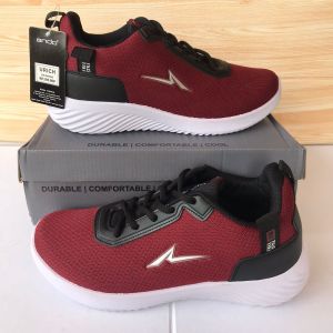 Sepatu Sneakers Ando URICH Merah/Hitam Size 39-43